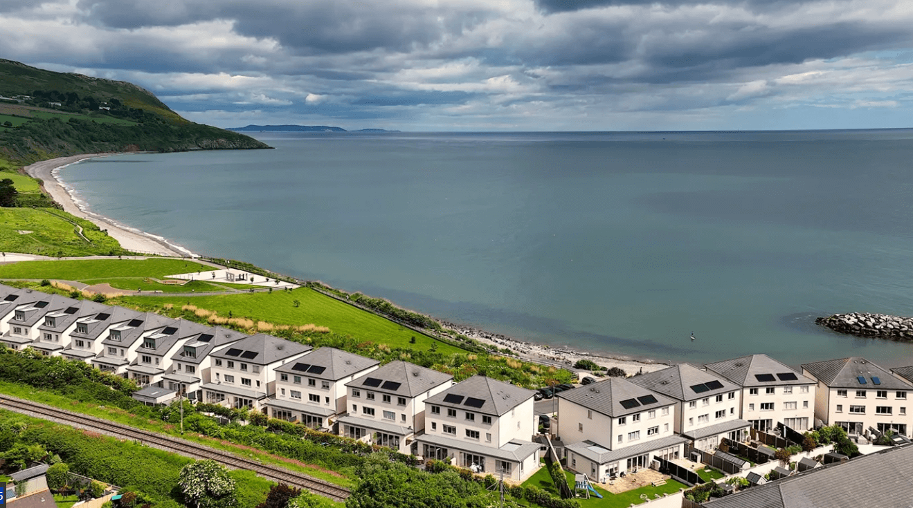 16 The Shore Greystones Wicklow - Arial view of the seashore with houses of estate