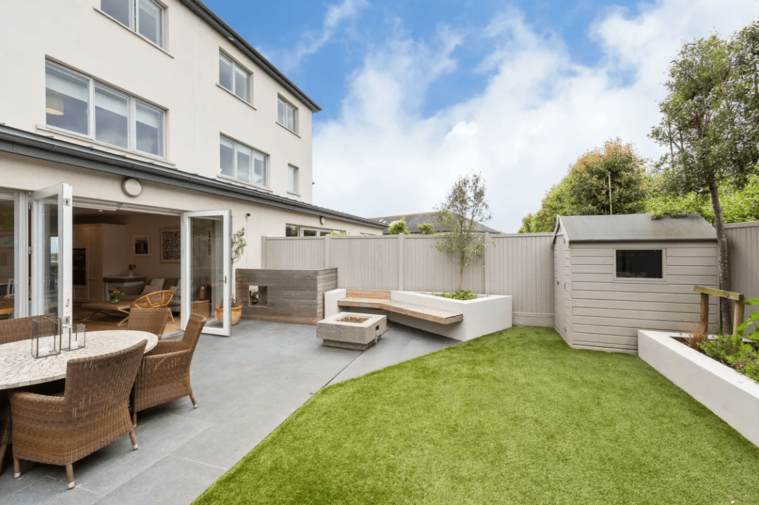 16 The Shore Greystones Wicklow - Garden with tiled terrace view of rear of house